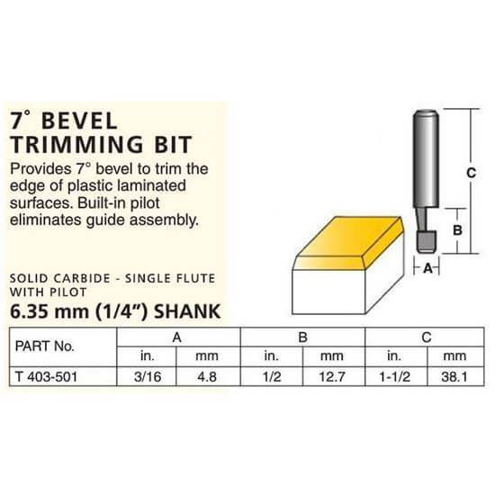 Laminate 7º Bevel Trimming Bit