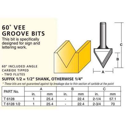Edge And Face Forming 60° Vee Groove Bits